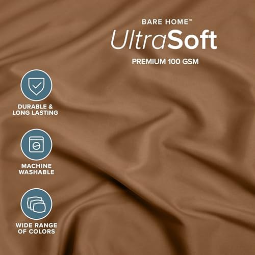 Bare Home Full Fitted Sheet - 1800 Ultra-Soft (Full, Caramel)