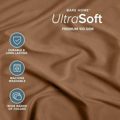 Bare Home Full Fitted Sheet - 1800 Ultra-Soft (Full, Caramel)