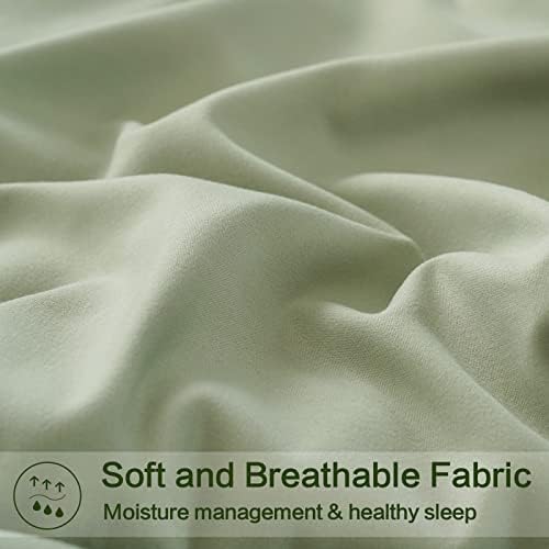 EASELAND California King Down Alternative Comforter, Sage Green, 96x104