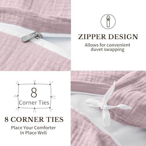 MEISHANG Muslin Duvet Cover Queen Size - 100% Organic Cotton