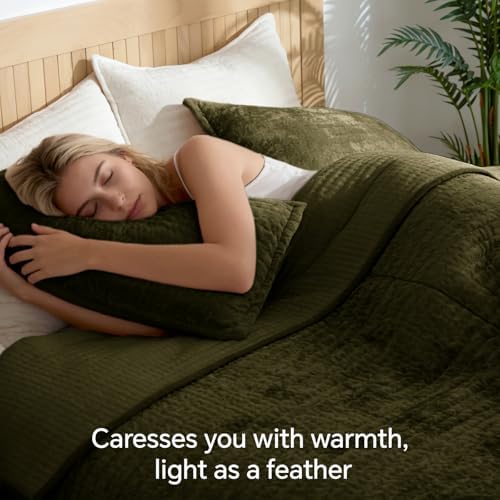 BEDELITE Velvet Quilt Set King Size, Luxury Velvet Comforter Bedding