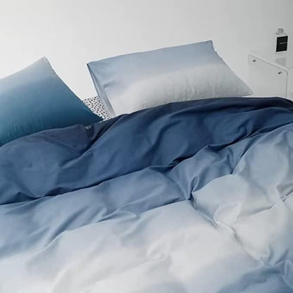 Houseri White and Blue Comforter Set Twin Gradient Blue Comforter Bedding Sets Twin Size, 3-blue Gradient, Twin(68''*90''-Comforter)
