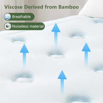 Hansleep King Mattress Topper Memory Foam,King Size Pillow Top Mattress Pad