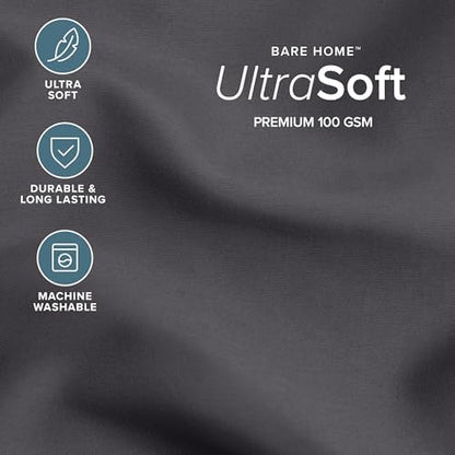 Bare Home Queen Comforter Set - 1800 Ultra Soft (Queen, Forged Iron Grey)