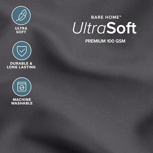 Bare Home Comforter Set - 1800 Ultra Soft (Twin/Twin XL, Forged Iron Grey)