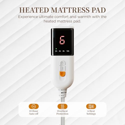 Texciting Heated Mattress Pad Mini Twin Size,Bed Warmer with One Controller