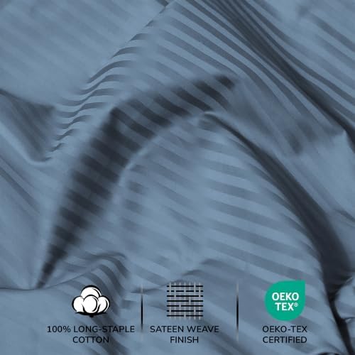 Feather & Stitch 100% Cotton Sateen 500 TC King Size Bed Sheet Set