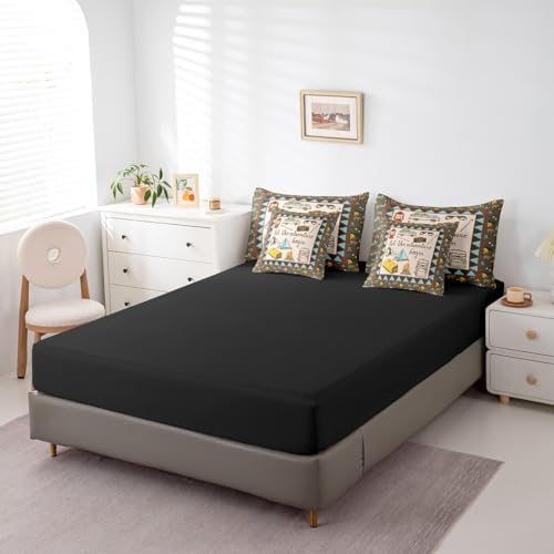 Erosebridal Camper Accessories 7 Piece Bedding for Travel Trailers,Aztec Farmhouse Style Comforter Set Queen Bed in a Bag for Kids Boys Girls,Happy Camping Bed Sheets,Bear Travel Car Down Comforter