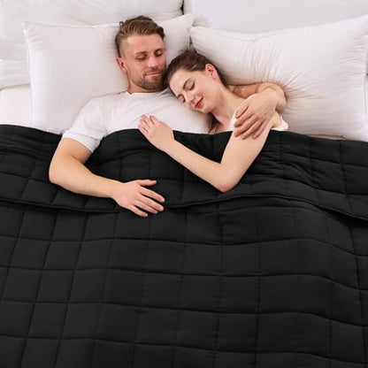 yescool King Size Weighted Blanket for Adults 30lbs, 88” x 104”, Black