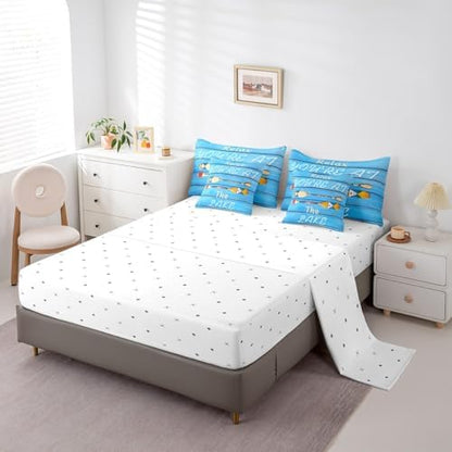 Erosebridal Lake Life Comforter Set Full Size,Hawaii Boat Paddle Bedding Set for Kids Teens,Rustic Farmhouse (Comforter+Fitted+Flat Sheet+2 Pillowcases+2 Throw Pillow Covers) 7 Pieces Bed Set