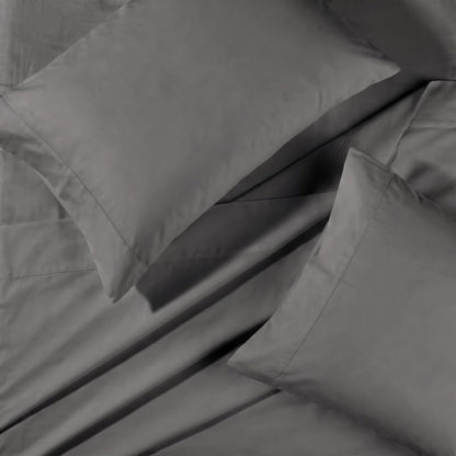 BIOWEAVES 100% Organic Cotton Sheets, 300 Thread Count 4-Piece GOTS Certified Bed Sheet Set Fits Mattress Upto 17" Deep Pocket, Soft & Silky Sateen Weave (California King, Stone)
