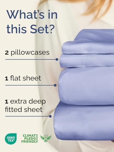 Extra Deep Cal King Sheet Set - 4 Piece Breathable & Cooling - Lavender