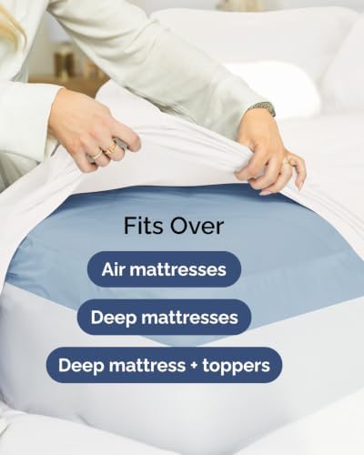 Flex Top Split Head King Sheet Set - 4 Piece Extra Deep - Antique White