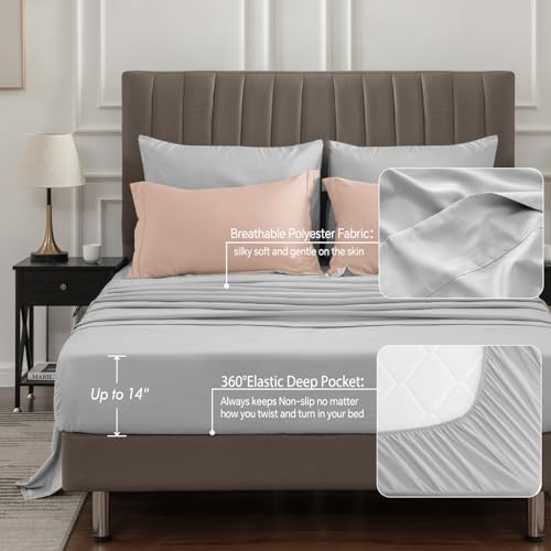 BEDELITE Twin XL Comforter Set 5 Pieces, Reversible Dusty Pink Bed in A Bag