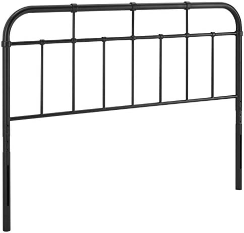 Modway Alessia Modern Farmhouse Metal King Headboard in Black