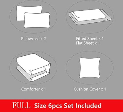 ROWADALO 6 Pieces Gamer Bedding Set for Boys Gaming Comforter Full Size, Game Controller Comforter for Teen 3D Gamepad Microfiber 6 Piece Bed in A Bag Kids Bedding Sets with Sheets,DJT H5031 Full