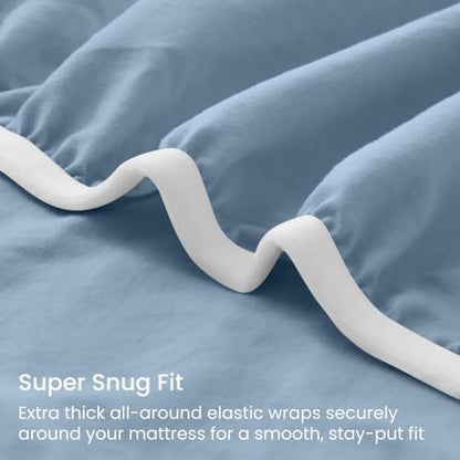 GOKOTTA 5 Pcs Split King Sheets Set - Soft, Breathable & Cozy - Dusty Blue