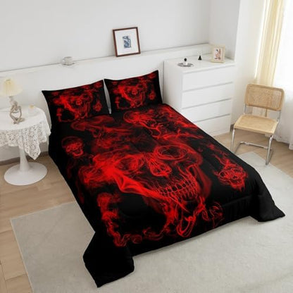 Feelyou Skull Comforter Decor 3D Bedding Set King Size for Adults Teens