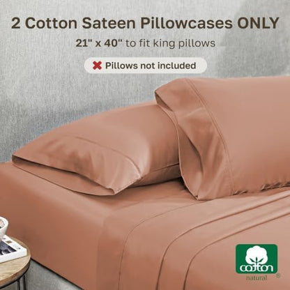 California Design Den 2-Pack King Pillow Case, 100% Cotton Sateen