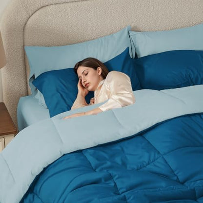 Anluoer Full Size Comforter Sets, 7 Piece Bed in a Bag Full Bedding Sets