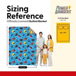 Northwest Power Rangers Geo Power Twin Quilted Blanket, Comfy Throw, Adults Boys Girls, Soft Lightweight Bedding for Bed, or Couch, 60 x 90 inches