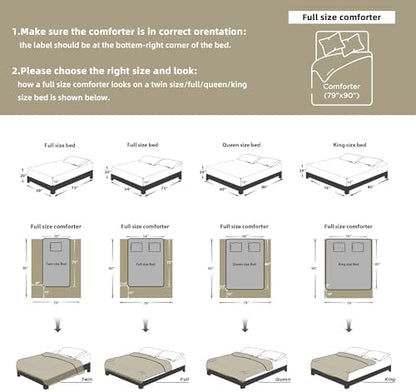 Litanika Full Size Comforter Set, 3 Pieces Taupe Tufted Boho Bedding Set