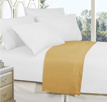 Elegant Comfort Premium Hotel Quality 1-Piece Flat Sheet, Luxury and Softest 1500 Premium Hotel Quality Microfiber Bedding Flat Sheet, Wrinkle-Free, Stain-Resistant, California King, Gold