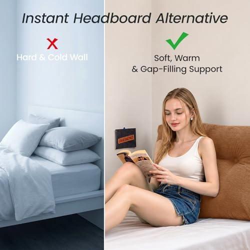 Sasttie Headboard Pillow Twin/Twin XL, Wedge Pillow Headboard, Caramel