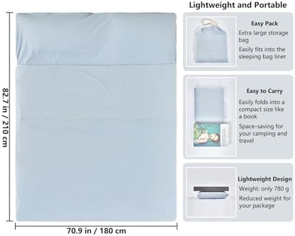 Sleeping Bag Liner, Ultralight & Compact Travel Sheet for Hotel