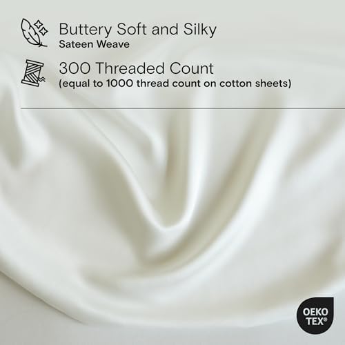 DOZ Duvet Cover Set, 100% Viscose derived from Bamboo, Organically Grown, Buttery Soft, Cooling Duvet Covers, High GSM, 1 Duvet Cover and 1 Pillowcase, 70"x90" (Ivory, Twin/Twin XL)