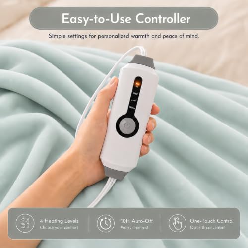Electric Heated Blanket 90"x100" King Size, Spring Green