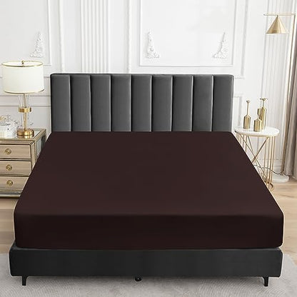 Sufdari Twin XL Mattress Protector,Waterproof Mattress Protector,Fitted Sheet Style Mattress Cover with 18" Deep Pocket,Washable and Comfortable-Chocolate,Twin XL