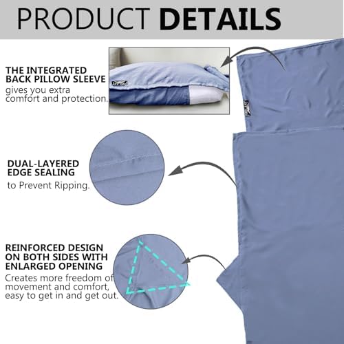 Frelaxy Ultralight Sleeping Bag Liner, Compact Travel Sheet, 3 Sizes