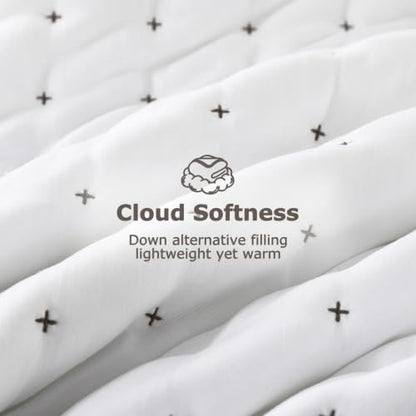WDCOZY Cloud Soft Quilt Set, King Size, White Trim, 3 Pieces 104x90 inches