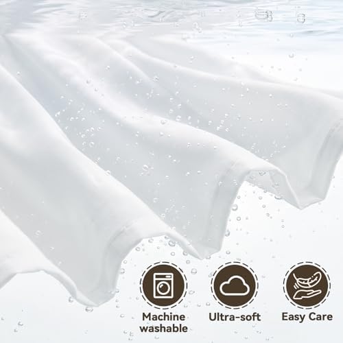 RIMELA Bed Skirt with Split Corners, Queen, 15 Inch Drop, Moon White