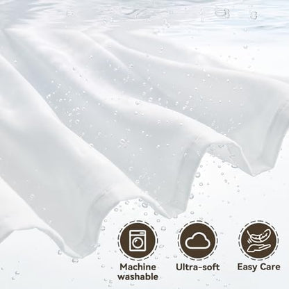 RIMELA Bed Skirt with Split Corners, King, 15 Inch Drop, Moon White