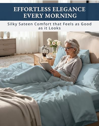 LANE LINEN California King Split Sheets for Adjustable Bed - French Blue