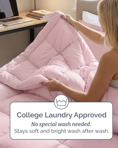 Twin XL Comforter Set - Lavender Pink All Season Bedding - 2 Piece Bed Set