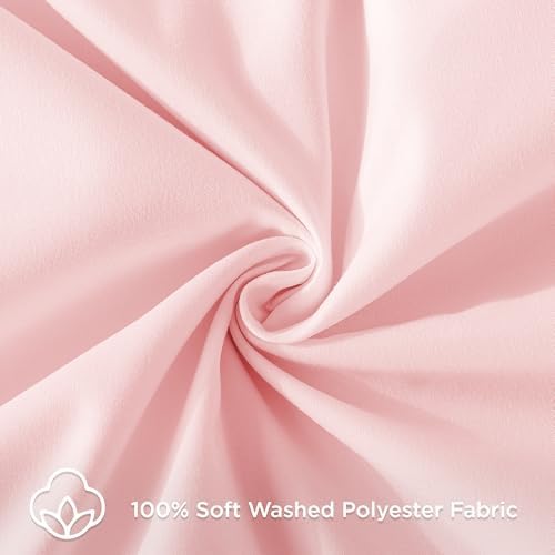 Andency Pink Ruffle Duvet Cover Full, Shabby Chic Farmhouse Bedding Set