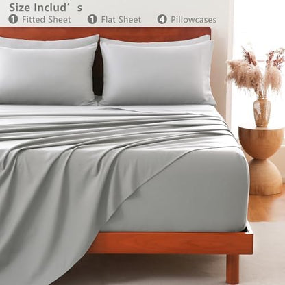 CozyLux Cal King Sheet Set 6-Piece, 21-Inch Deep Pocket, Soft Brushed Feel