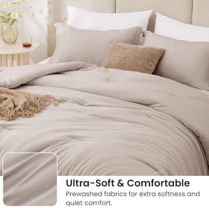 Love's cabin Burlwood Full Comforter Set, 3-Piece Prewashed Bed Set