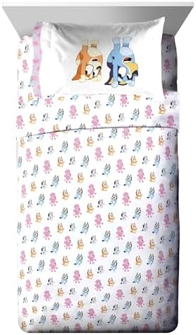Bluey Bingo Twin Comforter Set 5 Piece Kids Bedding for Girls, Pink