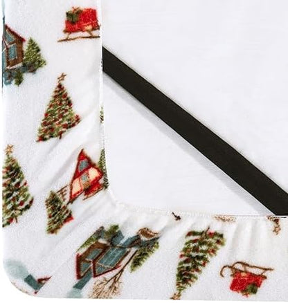 Elegant Comfort Luxuriously Soft 4-Piece Holiday Velvet Plush Flannel Sheet Set - Premium Quality - Cozy Warm, Christmas Fuzzy Velvet Flannel Fleece Deep Pocket Sheet Set - King, Bungalow