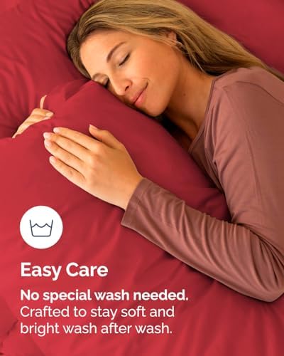Standard Pillow Cases Set of 8 - Ultra Soft Cozy Pillowcase Covers - Red