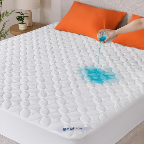 BEDLORE Twin Waterproof Mattress Protector, Soft & Breathable Mattress Pad