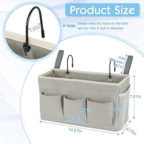 Bedside Caddy Bedside Storage Bag for Headboards/Bunk Bed
