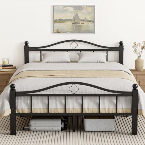Metal Full Size Bed Frame with Headboard