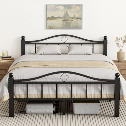 Metal Full Size Bed Frame with Headboard