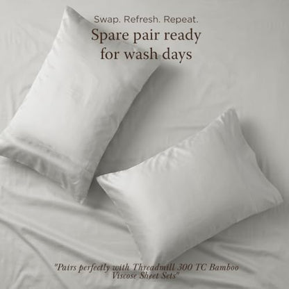 Threadmill Viscose Made from Bamboo Standard Pillowcases,Sateen, Light Grey