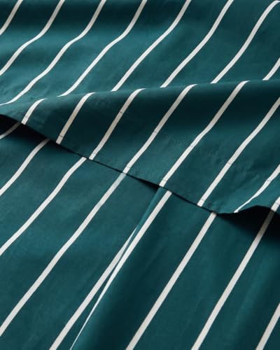 Christmas Sheet Set, Pine Stripe, Holiday Xmas Bedding Set - Queen Size